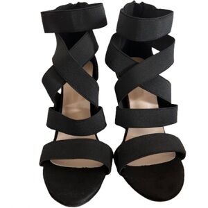 Black Strappy Block Heel Sandals | Women’s 7
